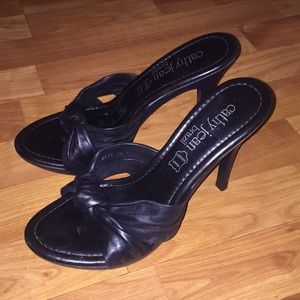 Leather heel slip on